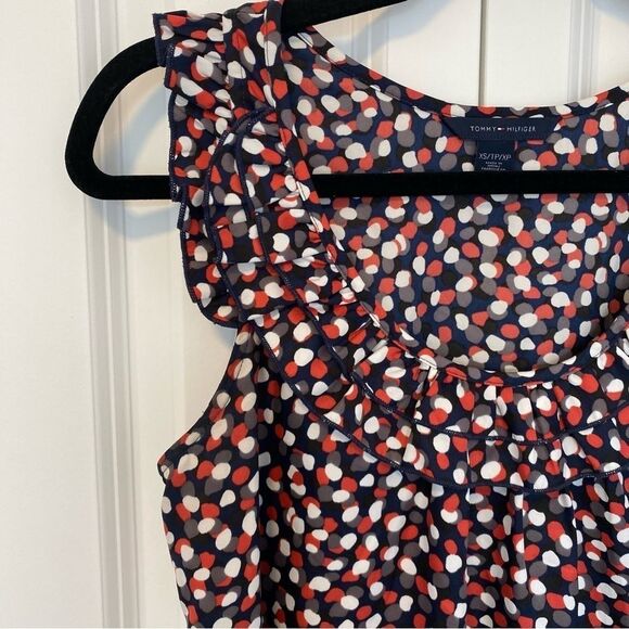 TOMMY HILFIGER | Polka Dot Ruffled Blouse - Picture 6 of 9